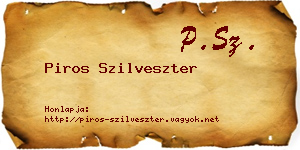 Piros Szilveszter névjegykártya