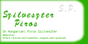 szilveszter piros business card